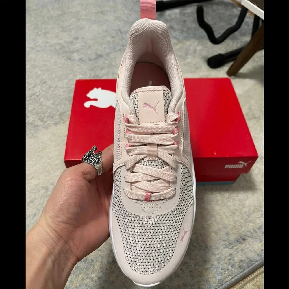NIB Junior Size 6.5C Puma Anzarun Knit JR Softfoam Sneakers In Rosewater-Peony - Picture 5 of 12